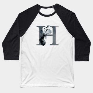 Floral Monogram H Dark Herbs And Flora Baseball T-Shirt